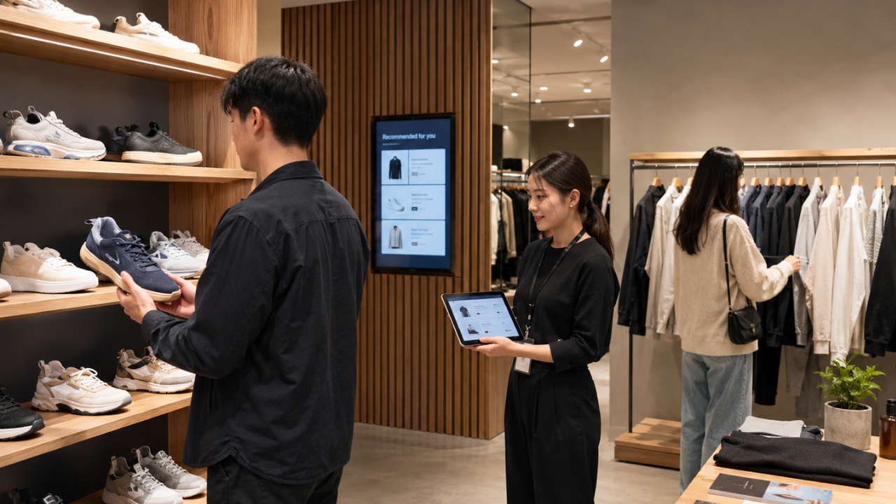 Shopper exploring AI-powered product recommendations